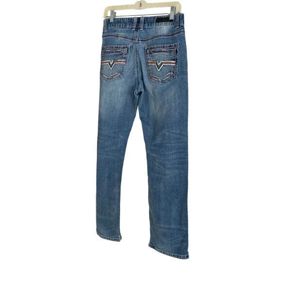 Womens Black Denim Mid Wash Faded Western Cowgirl Low Rise Boot Cut Jeans 30 - Picture 10 of 15